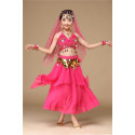 Costume de danse orientale enfant fuschia top jupe