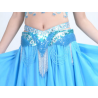 Ceinture de danse orientale perlée bleu ciel