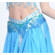 Ceinture de danse orientale perlée bleu ciel