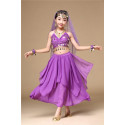Costume de danse orientale enfant violet top jupe