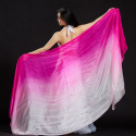 Voile de danse orientale rectangulaire en soie fuschia rose 