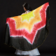 Voile de danse orientale demi lune en soie couleur feu