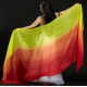Voile de danse orientale rectangulaire en soie jaune orange rouge