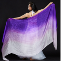 Voile de danse orientale rectangulaire en soie violet parme 