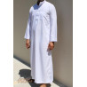 Djellaba homme PROMO blanc pur col mao 