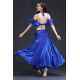 Costume de danse orientale 3 pièces bleu nuit à paillettes argent