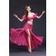 Costume de danse orientale 3 pièces fuschia à paillettes argent