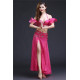 Costume de danse orientale 3 pièces fuschia à paillettes argent