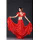 Costume de danse orientale 3 pièces rouge à paillettes argent