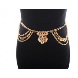 Ceinture de danse orientale métal doré Médaillon Inca