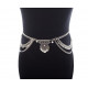 Ceinture de danse orientale métal argenté Médaillon Inca