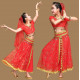 Costume de danse indienne enfant 2 pièces rouge et or