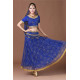 Costume de danse indienne adulte 2 pièces bleu et doré