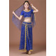 Costume de danse indienne adulte 2 pièces bleu et doré