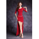 Robe asymétrique de danse orientale rouge cerise