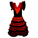 Robe de danse Flamenco enfant noire et rouge