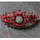 Barrette à cheveux fleur strass or rose