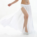 Jupe satin ouverte de danse orientale et tulle blanche
