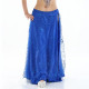 Jupe satin ouverte de danse orientale et tulle bleu royal