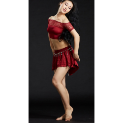 Ensemble pour cours de danse orientale rouge cerise