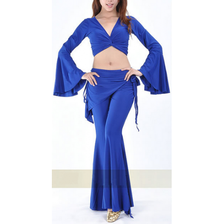 Tenue d'entraînement de danse orientale bleu roy