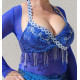 Soutien gorge de danse orientale Bonnet D/E bleu