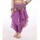 Pantalon enfant de danse orientale à voiles et grelots violet