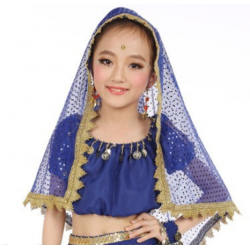 Brassière enfant de danse orientale couleur bleu roy