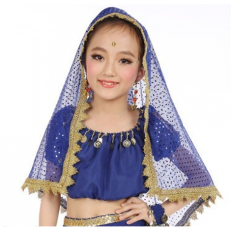 Brassière enfant de danse orientale couleur bleu roy