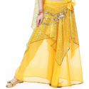 Jupe pétale de danse orientale à paillettes jaune