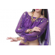 Brassière de danse orientale à paillette à manches longues violette 