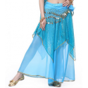 Jupe pétale de danse orientale à paillettes bleu ciel