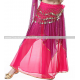 Jupe de danse orientale à pans et paillettes fuschia