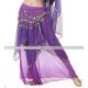Jupe de danse orientale à pans et paillettes violette