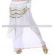 Jupe de danse orientale à pans et paillettes blanche