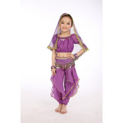 Costume de danse orientale enfant 2 pièces top sarouel violet