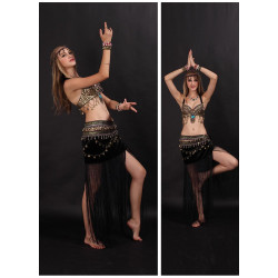 Costume tribal de danse orientale noir