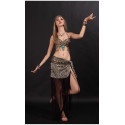 Costume tribal de danse orientale ton léopard
