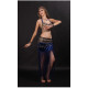 Costume tribal de danse orientale bleu