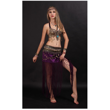 Costume tribal de danse orientale violet