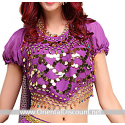 Haut de danse orientale à pastilles or violet
