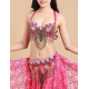Ensemble de danse orientale 2 pièces couleur rose intense