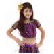 Haut enfant de danse orientale à paillettes violet foncé