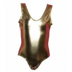 Body métallisé doré pour enfant à bretelles