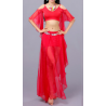 Tenue de danse orientale femme rouge 3 pièces