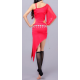 Robe de de danse orientale asymétrique rouge
