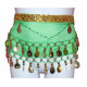 Ceinture de danse orientale enfant vert foncé et doré