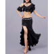 Tenue de danse orientale femme noire 3 pièces