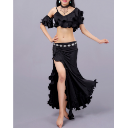 Tenue de danse orientale femme noire 3 pièces