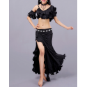 Tenue de danse orientale femme noire 3 pièces
